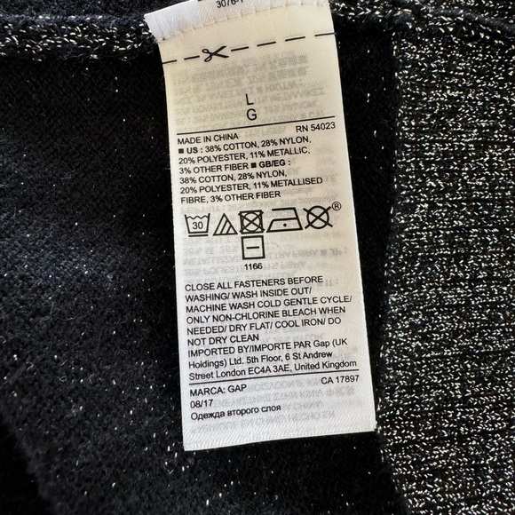 GAP Lurex yarn button down sweater, L🦋 - Picture 5 of 5